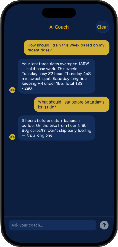 Haptics AI Coach conversation